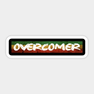 Overcomer Motivational, Rasta Colors Sticker